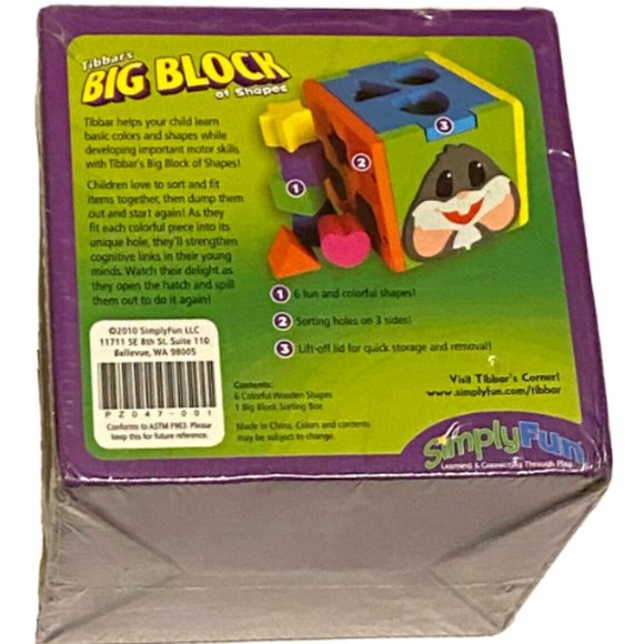 Tibbar’s Big Block of Shapes with Sorting Storage Box Simply Fun - Picture 2 of 2